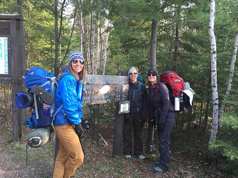 Hikers at Tettegouche Trailhead
